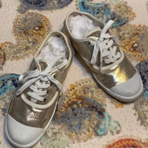 Shiny Gold Tennis Shoes